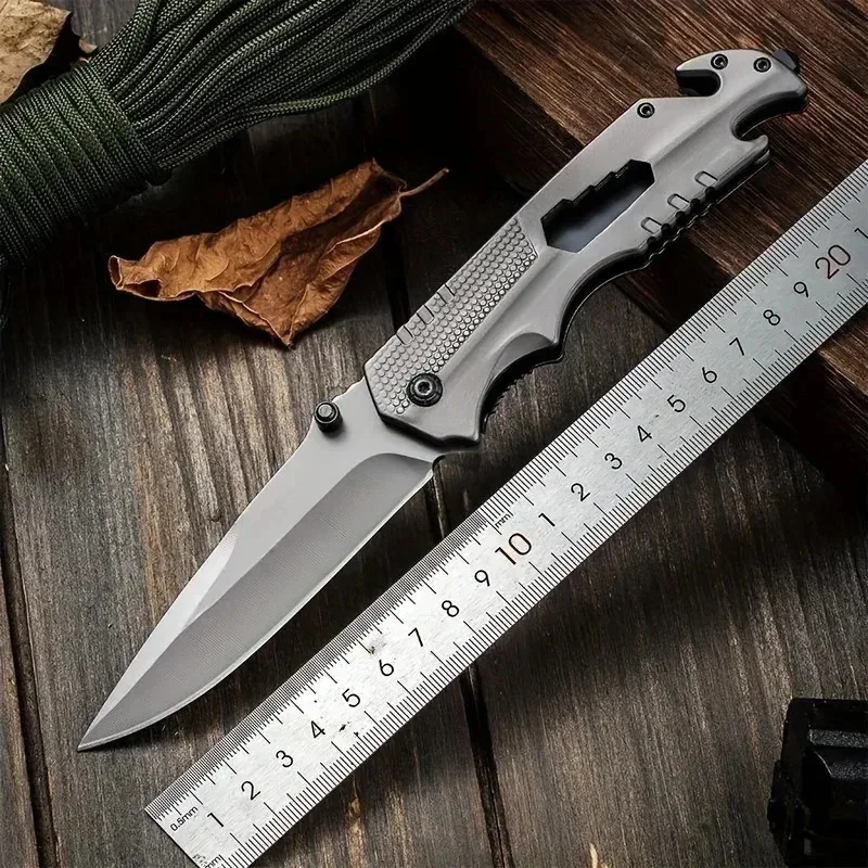 Cuchillo plegable EDC de acero inoxidable para exterior y camping - imagen 4