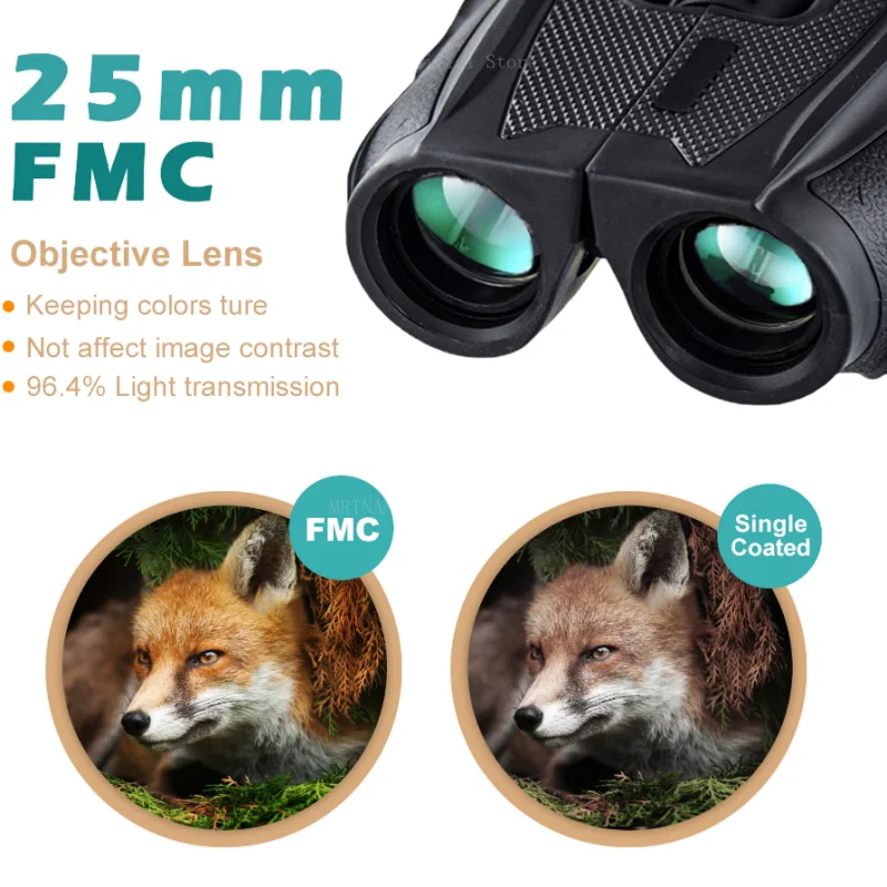 Binoculares 12X25 HD profesionales Mini telescopio de observación portátil para acampar telescopio óptico al aire libre para viajes de caza - imagen 4