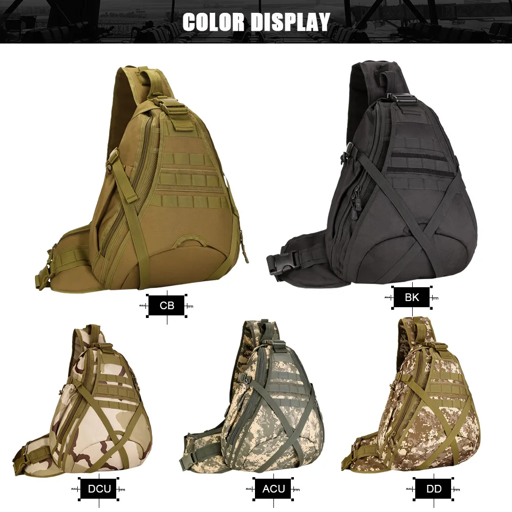 Mochila táctica cruzada para hombre, bolso de pecho para deportes al aire libre, senderismo, pesca, ciclismo - imagen 5