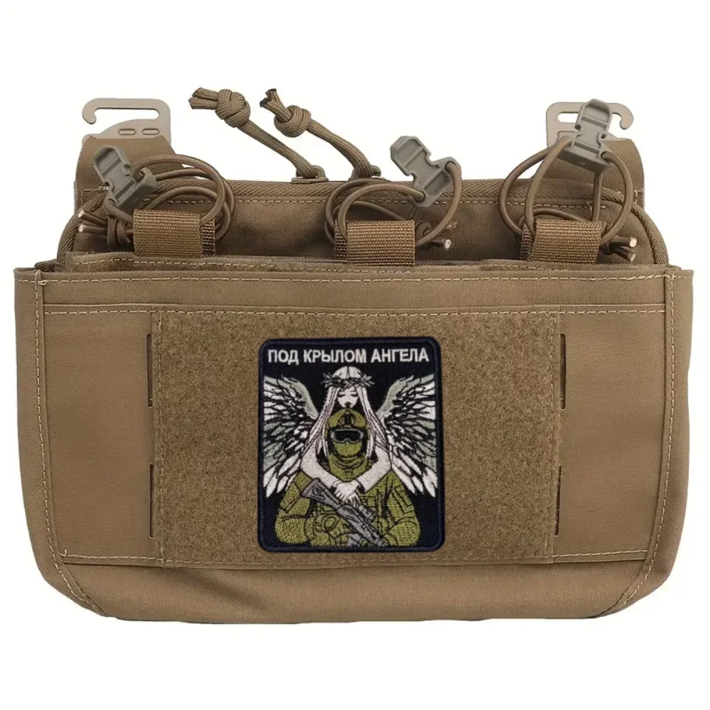 Sob las alas de un ángel parches bordados para ropa proteger soldados insignia de moral pegatinas de mochila táctica militar - imagen 2