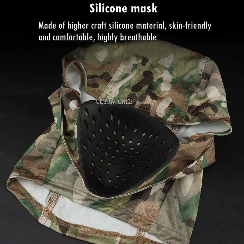 Pasamontañas táctico de camuflaje para hombre y mujer, máscara de cara completa para caza al aire libre, tiro, ciclismo, senderismo, esquí, a prueba de viento, transpirable - imagen 4