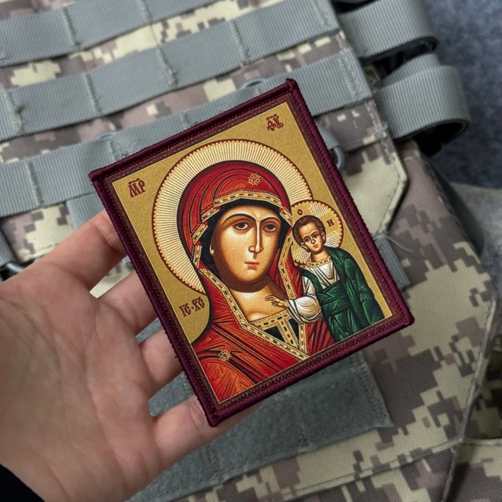 Parche táctico moral Virgen María – Insignia con gancho y bucle - imagen 3