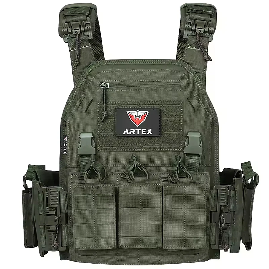 Chaleco verde de caballería con chaleco Molle de seguridad de liberación rápida - imagen 4