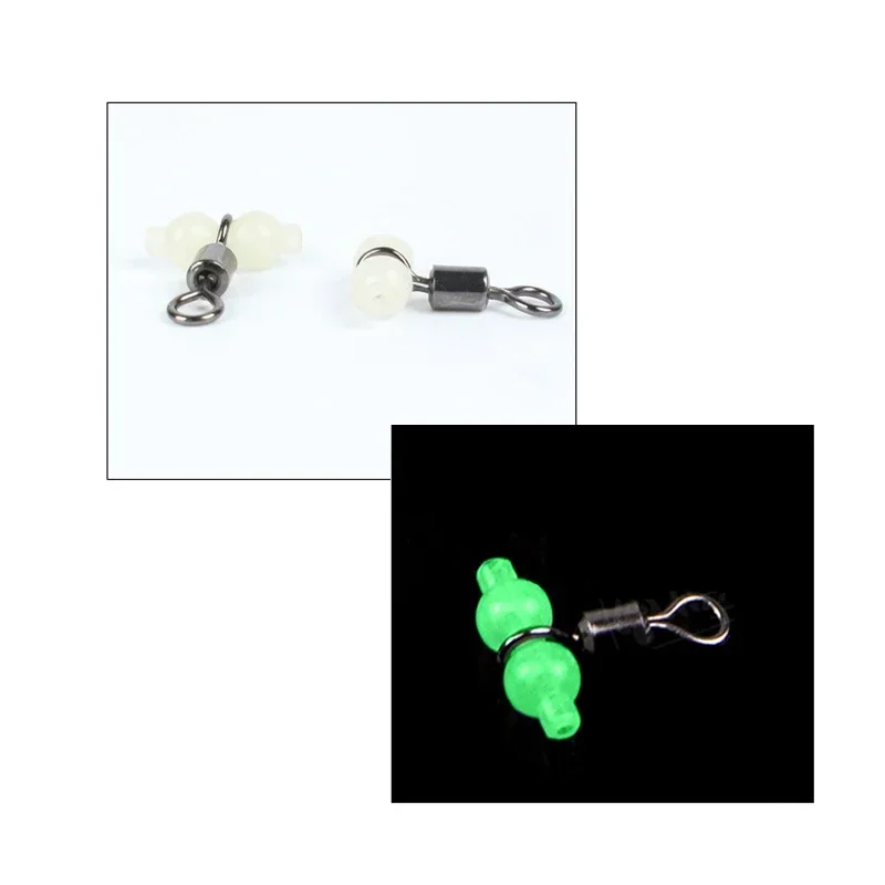 10 unids/lote de conectores giratorios luminosos para pesca, conector de anzuelo para aparejos de mar, pesca nocturna, pesca de agua dulce y mar - imagen 3