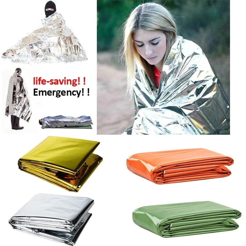 Manta de emergencia plegable para exteriores, Kit de primeros auxilios, rescate militar, resistente al viento, lámina impermeable, mantiene el calor - imagen 2