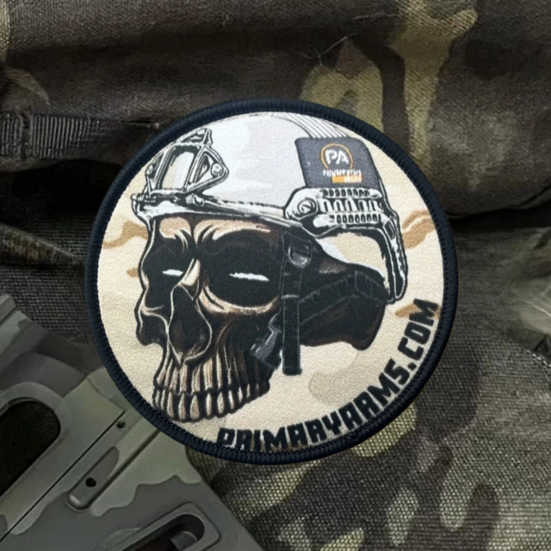 Parches impresos con insignia de moral de calavera de brazos primarios para ropa, brazalete militar táctico, gancho y bucle, accesorios para mochila, pegatinas - imagen 4