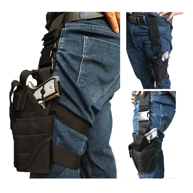 Funda Universal para pistola de mano izquierda y derecha, tornado táctico, fundas para muslo, caza, combate, Airsoft Glock, bolsa porta pistola - imagen 4