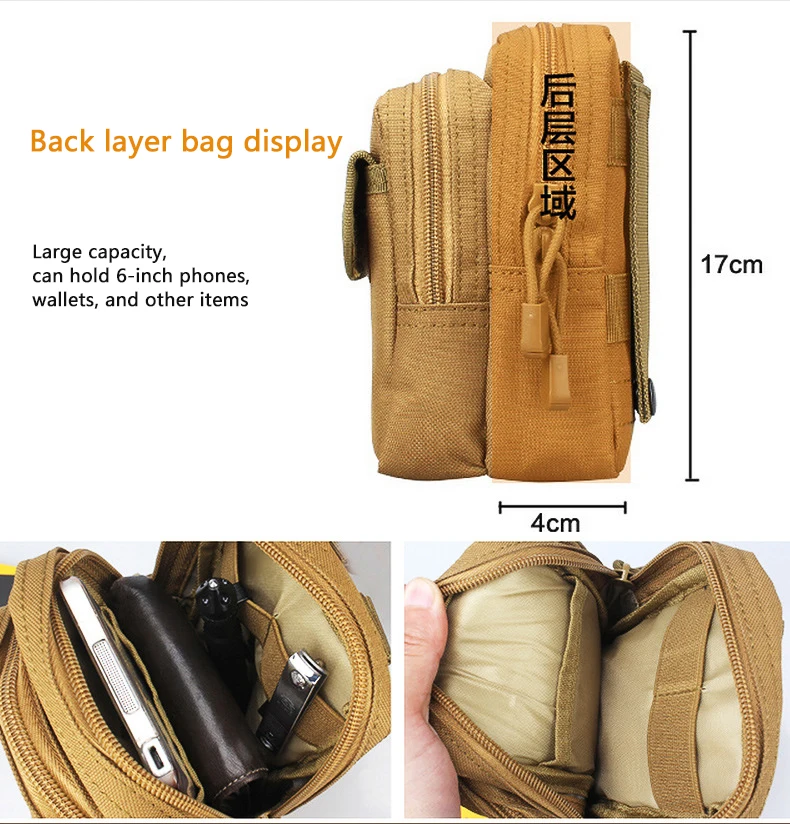 Mochila Molle de caza táctica al aire libre, bolsa de camping, cinturón, mochila de cintura, deportes, correr, bolso de hombro de viaje, bolso bandolera - imagen 4