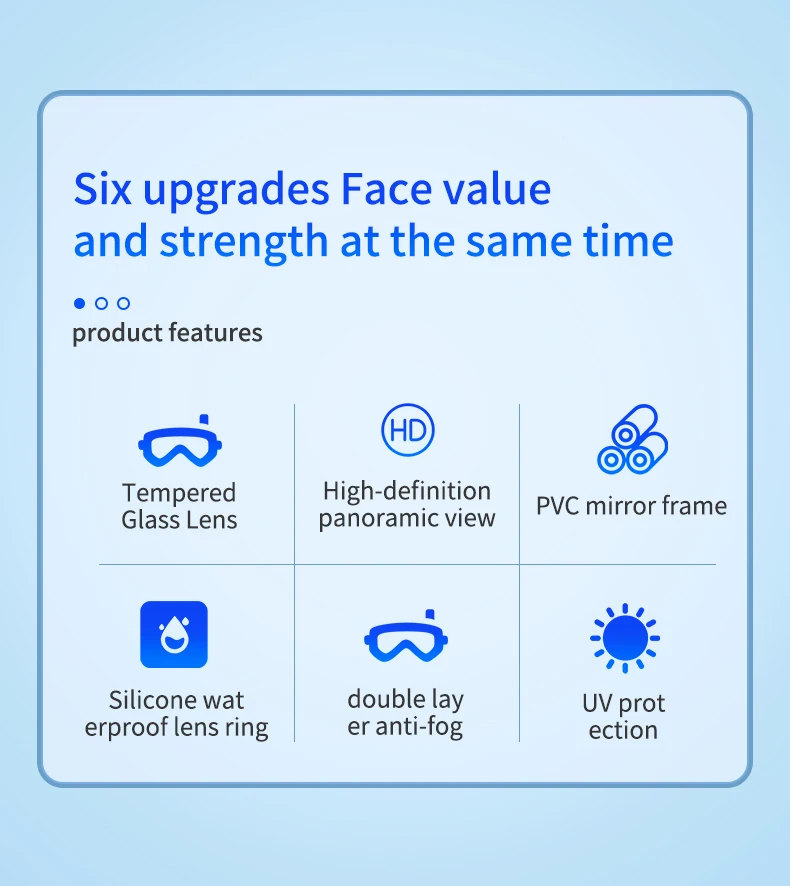 JSJM-mascarilla de buceo para niños, conjunto de snorkel, gafas de natación antifugas, antiniebla, gafas de vista panorámica de vidrio templado, regalo para niños y niñas jóvenes - imagen 5