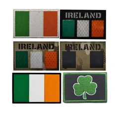 Banderola parche bordado Irlanda – Táctico militar coser o velcro