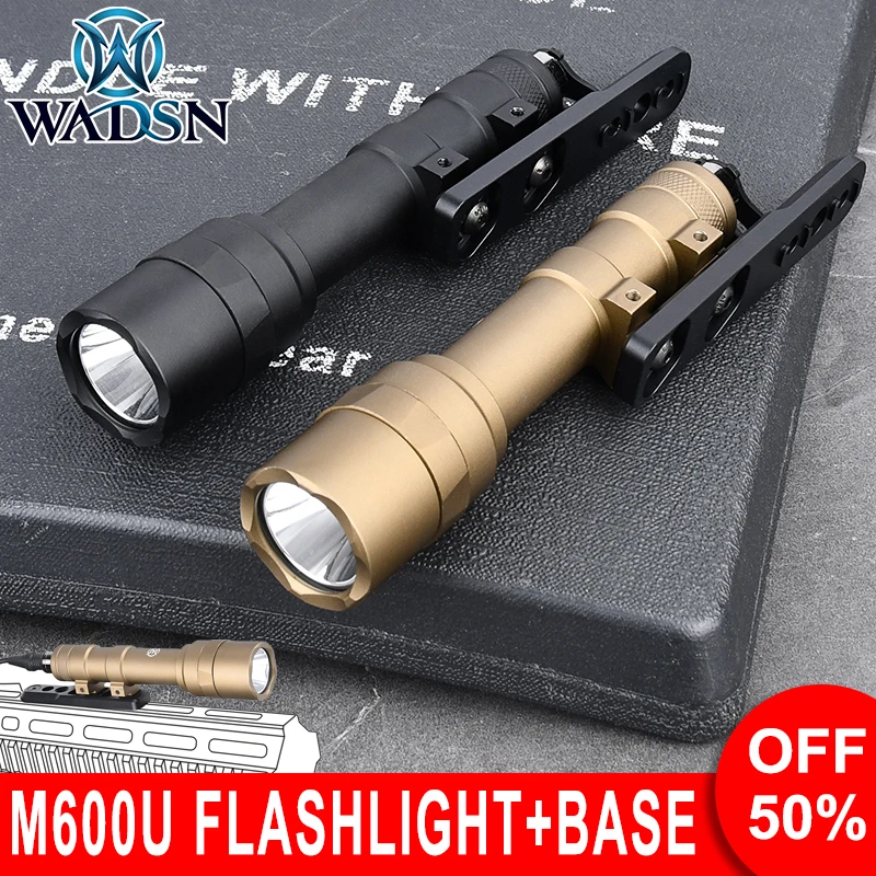 Nueva actualización de la tienda táctica WADSN M600U juego de linterna de caza 600 lúmenes M600u lámpara de exploración de arma con montaje de Metal Mlok Keymod