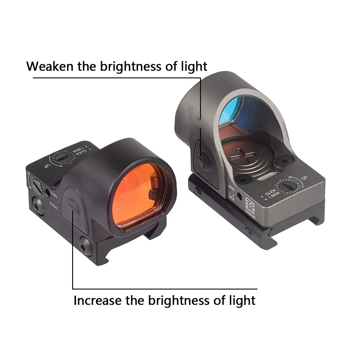 Pistola táctica TRIJICON RMR SRO Reflex Red Dot, mira telescópica para Rifle Mos Glock, mira réflex, armas Airsoft aptas para montaje en riel de 20mm - imagen 4