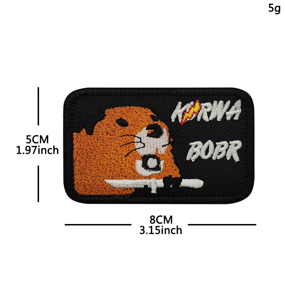 Parche bordado castor con velcro – Táctico mochila o brazo - imagen 5