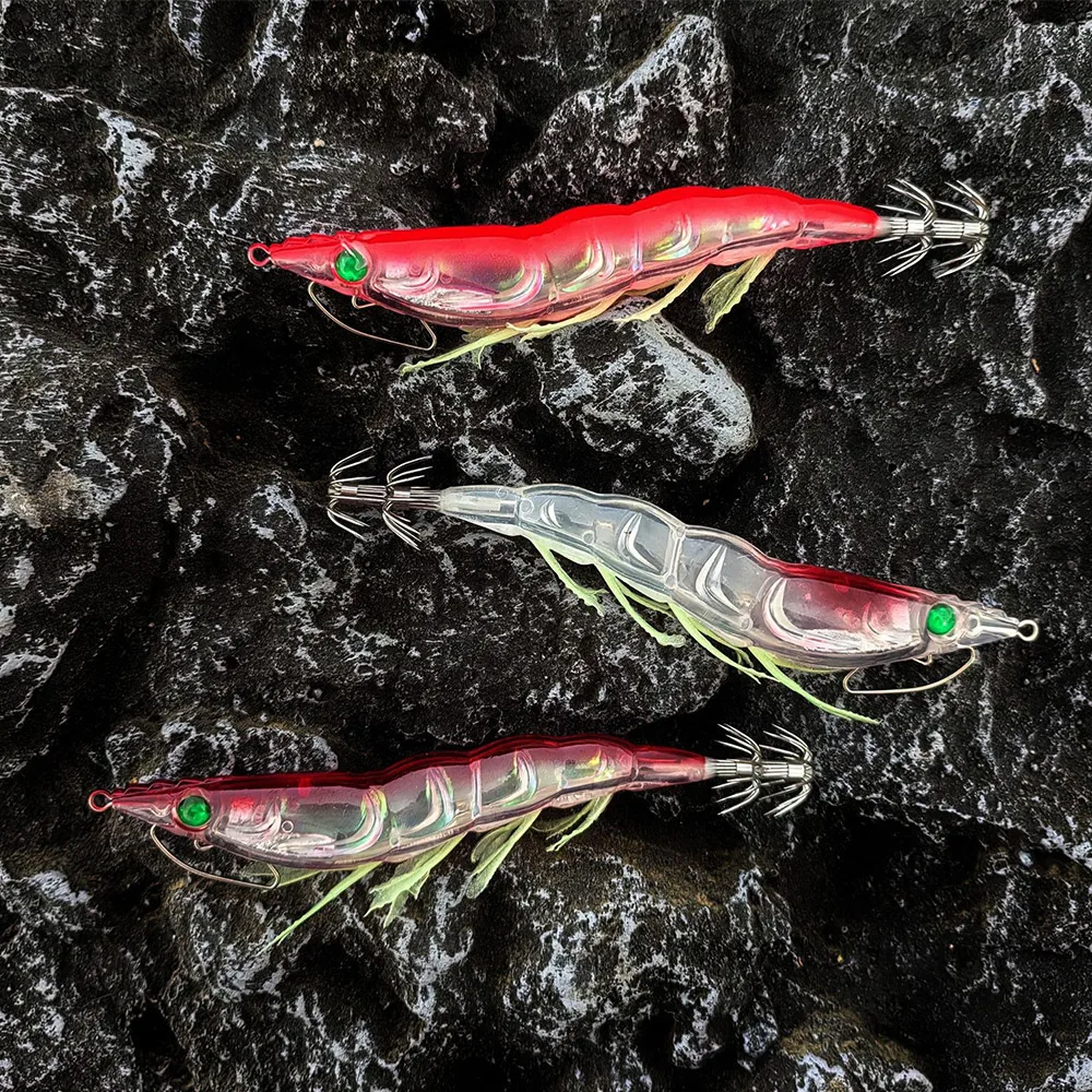 Cebo de camarón suave luminoso de 13cm, anzuelo de calamar brillante, cebo de camarón Artificial, anzuelo de pesca nocturna de agua salada, anzuelo de sepia - imagen 4