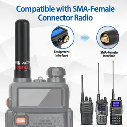 ABBREE AR-806 Mini antena SMA hembra de doble banda de alta ganancia UHF VHF para Baofeng UV-21 UV-5RH BF-888S QUANSHENG UV-K5Radio bidireccional