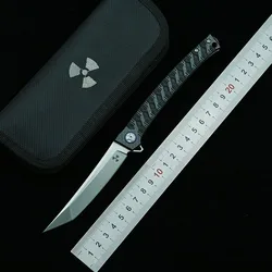 LEMIFSHE JR3406 cuchillo plegable táctico hoja D2 fibra de carbono