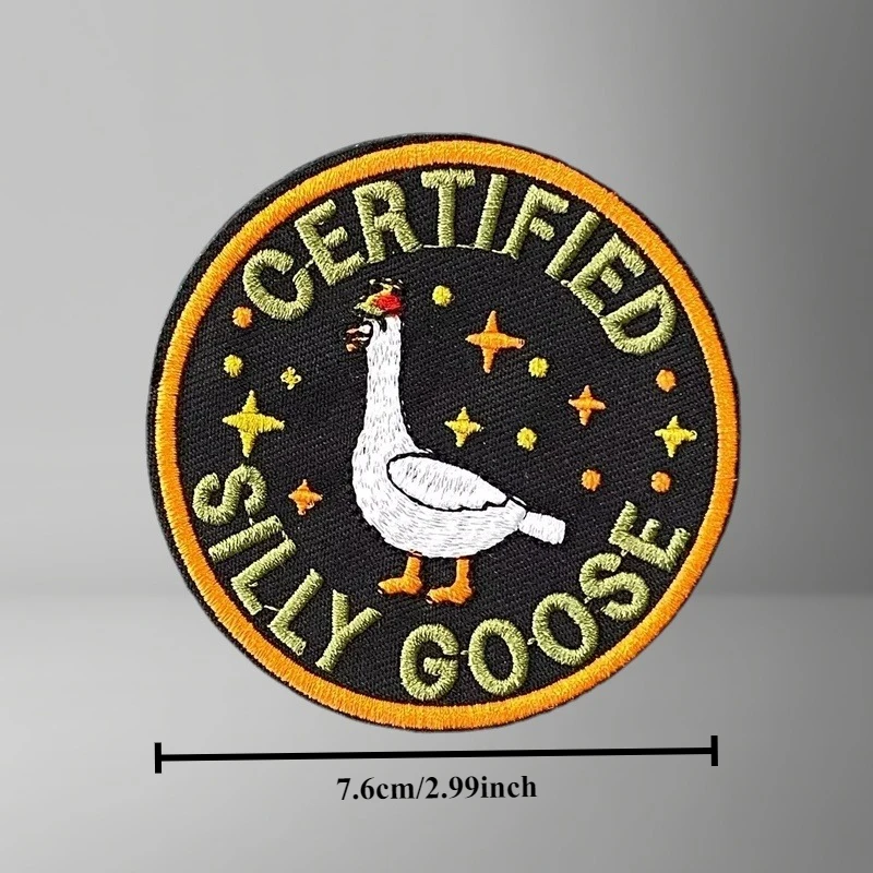 Parche bordado "SILLY GOOSE CERTIFIED" para ropa, parches tácticos con gancho y bucle, pegatinas para mochila - imagen 4