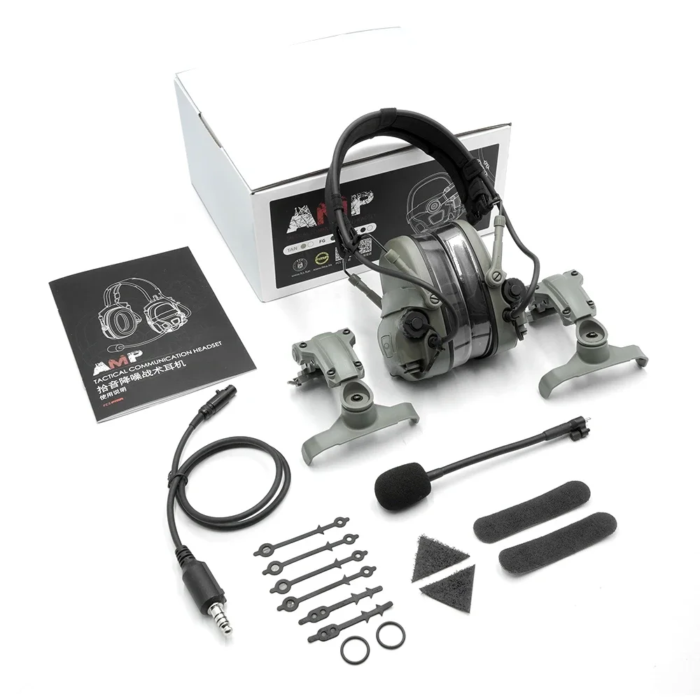 Auriculares tácticos FMA AMP Full Digital Dual DPS w/ V60 PTT, comunicación, reducción de ruido, walkie-talkie, accesorio de Radio PTT - imagen 3