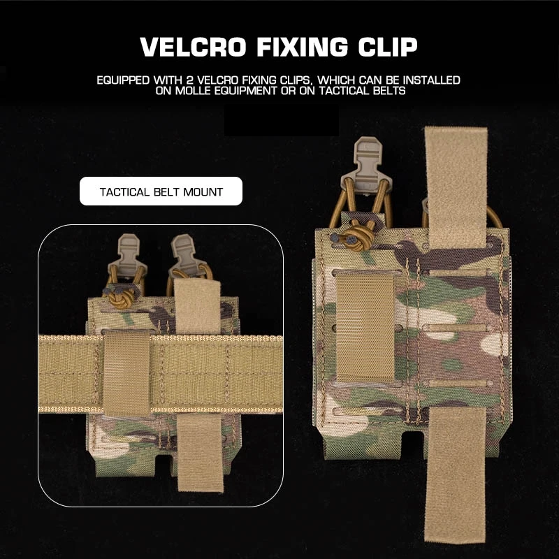 Bolsa Assaulter doble para pistola Mag 2,0, bolsa táctica individual para revistas de 9m, funda Molle para caza y exteriores, funda para linterna