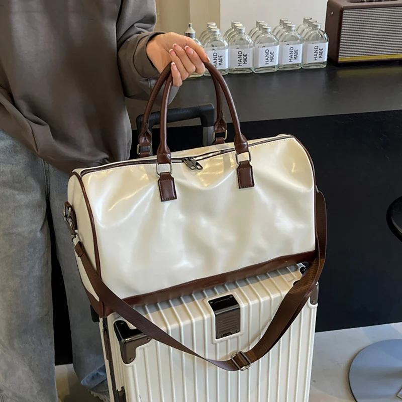 Bolsa de lona de PU para gimnasio, bolso de Yoga para Fitness, bolso de ocio, bolso de hombro tipo bandolera, bolso grande para natación, viajes al aire libre, Camping - imagen 5