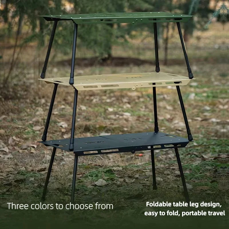 Mesa táctica ligera para exteriores, mesa IGT de aleación de aluminio, mesa plegable, barra de luz, barbacoa, Picnic, mesa de Camping elevable, nueva - imagen 2