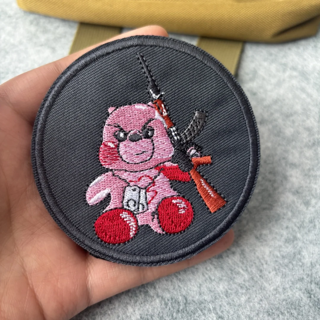 Parches tácticos de animales bonitos, parche de gancho y bucle bordado de dibujos animados, brazalete militar de moral, insignia, mochila, pegatinas para ropa - imagen 5