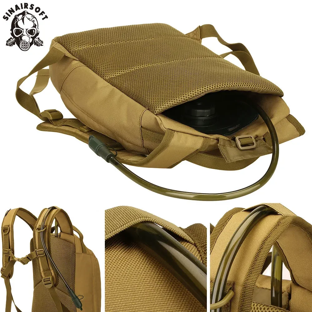 Mochila táctica SINAIRSOFT, mochila de asalto Civil de camuflaje de 25L, conducción al aire libre, deportes, viajes, bolsa de agua de 2,5 L para senderismo - imagen 5