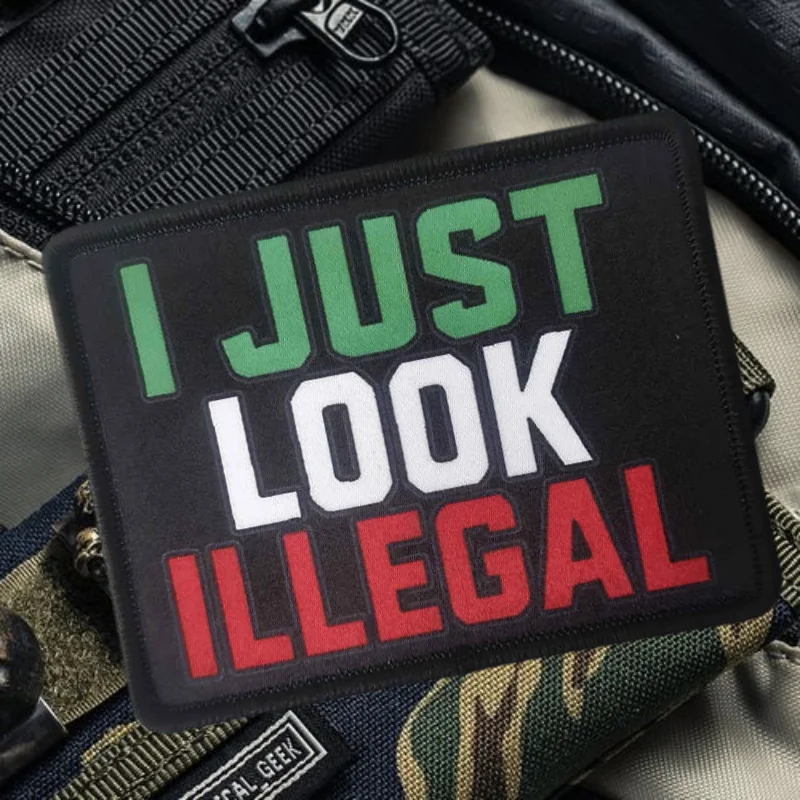 Parche con estampado I Just Look Illegal, chaleco táctico, insignia de moral con gancho y bucle, pegatina decorativa para mochila, parches para brazalete para ropa - imagen 5