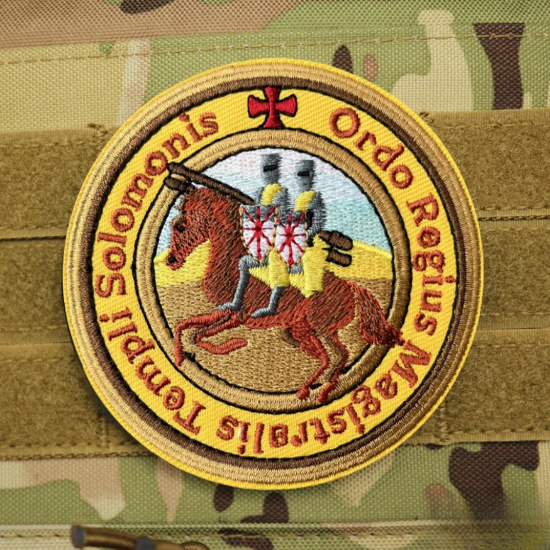 Parche de los cruzados templarios de los caballeros, insignia de moral táctica, parches bordados de gancho y bucle para ropa, pegatina de equipo militar - imagen 4