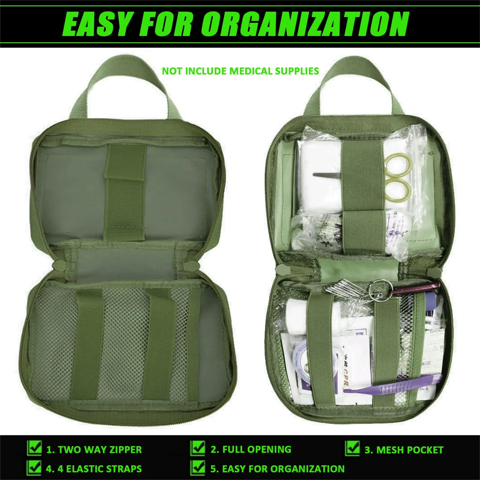 Bolsa táctica MOLLE IFAK Rip-Away botiquín EMT médica utilitaria - imagen 5