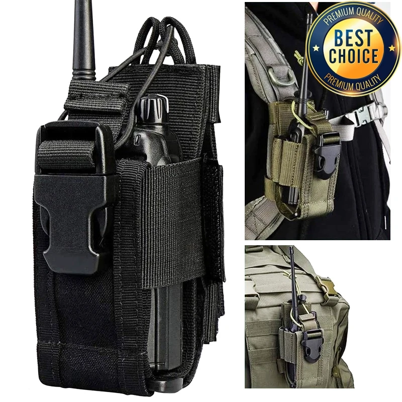 Nuevo soporte táctico ajustable para Walkie Talkie, bolsa para Radio, bolsa colgante para interfono de caza, bolsa para Radio Molle de nailon para exteriores - imagen 5