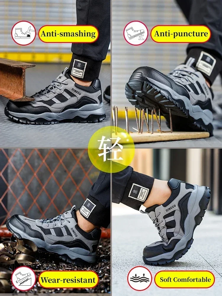 Zapatos de seguridad para el trabajo con aislamiento ligero de 6KV para hombres y mujeres, zapatillas de trabajo transpirables indestructibles antigolpes, botas de seguridad - imagen 3