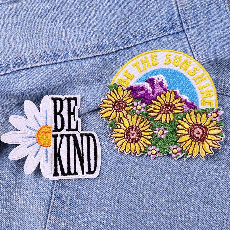 Parche de girasol, parche bordado de dibujos animados/gato, parches para planchar para ropa, parches termoadhesivos para ropa, chaquetas, pegatinas para coser - imagen 4