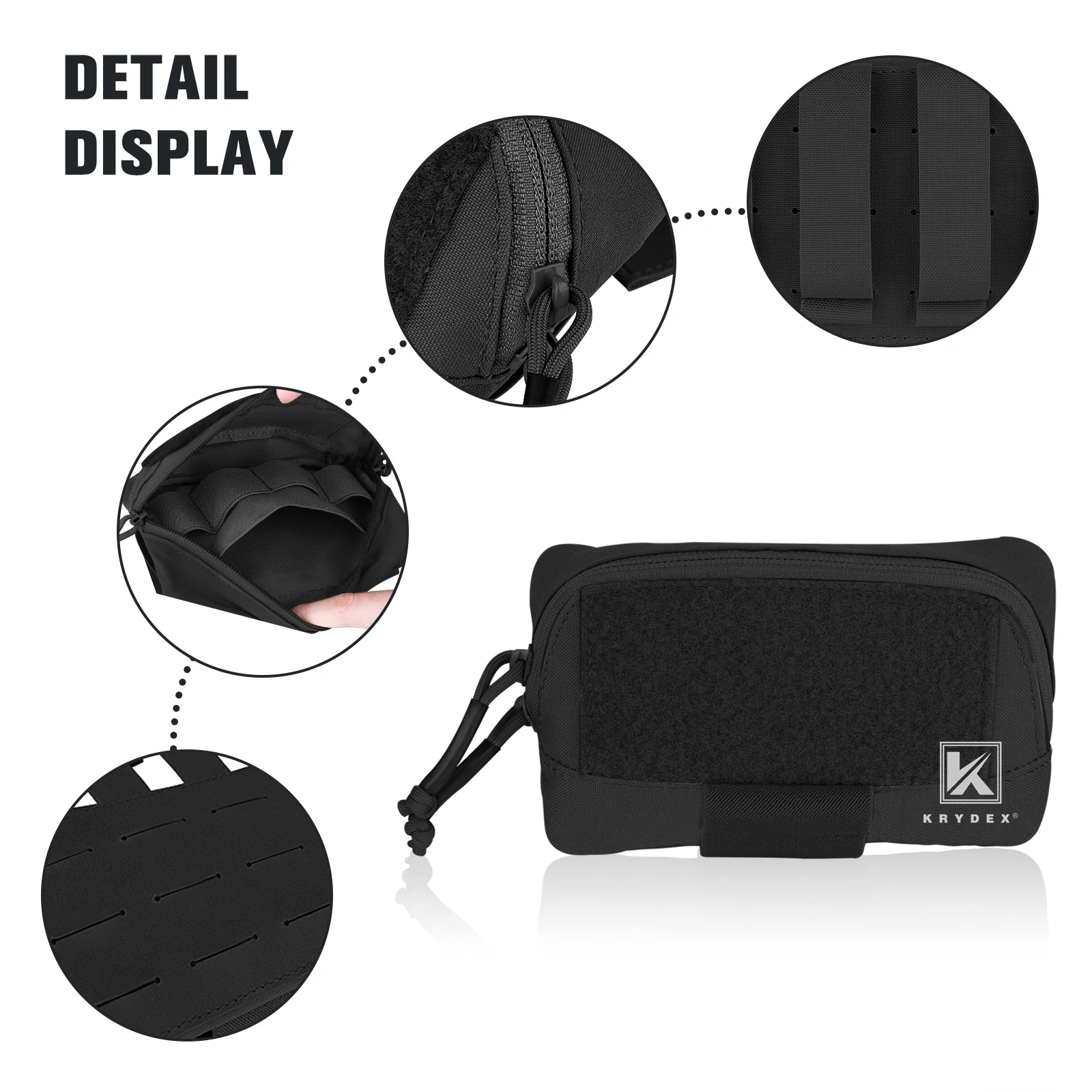 KRYDEX-bolsa de administración táctica MOLLE/cinturón, Panel organizador de almacenamiento, 4x7 pulgadas, color negro - imagen 4