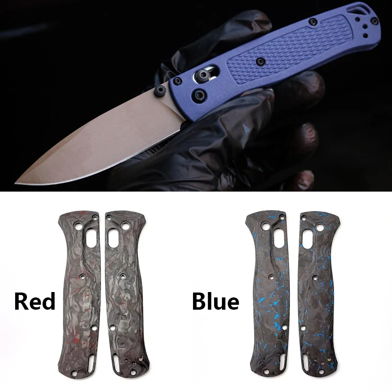 Básculas de cuchillos de Material de fibra de carbono 3K, 2 colores, parches de mango para cuchillos Bugout 535, pieza de repuesto DIY