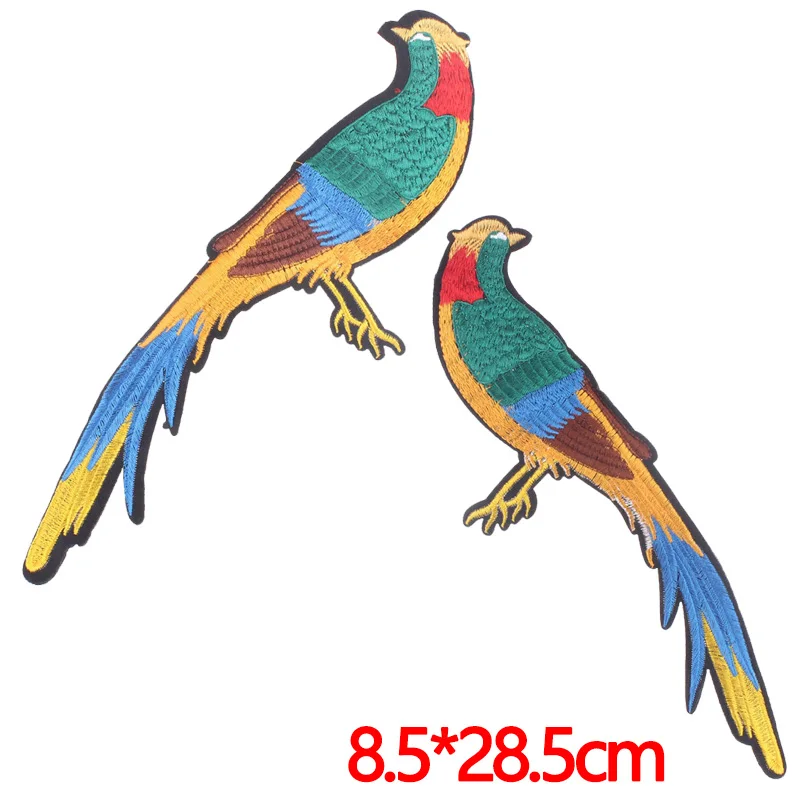 Combinación de parches para planchar en la ropa, bordado de pájaros Phenix azul Azure, flor, pescado, Parche de costura, 1 par - imagen 5