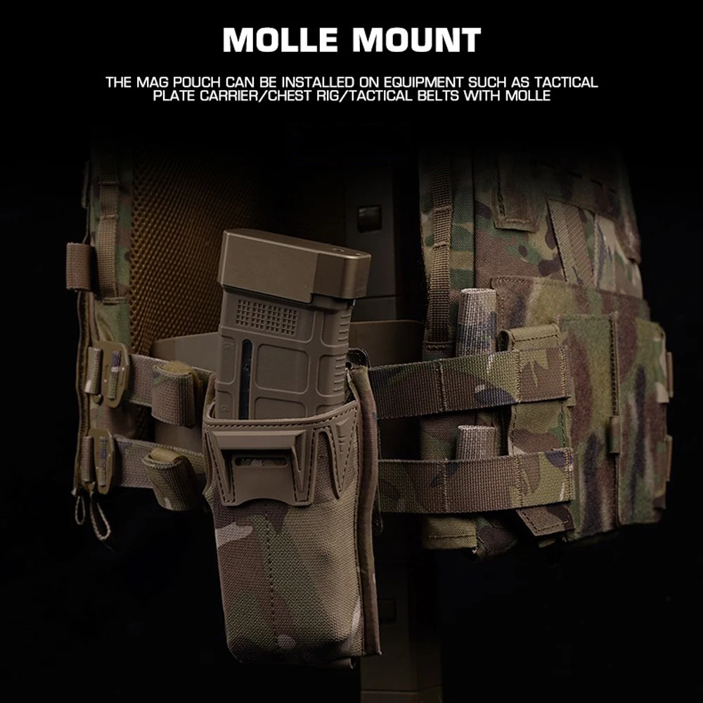 Bolsa táctica Molle de liberación rápida, soporte ajustable tipo K 5,56 AR Mag para Airsoft de combate y caza, 5,56 - imagen 5
