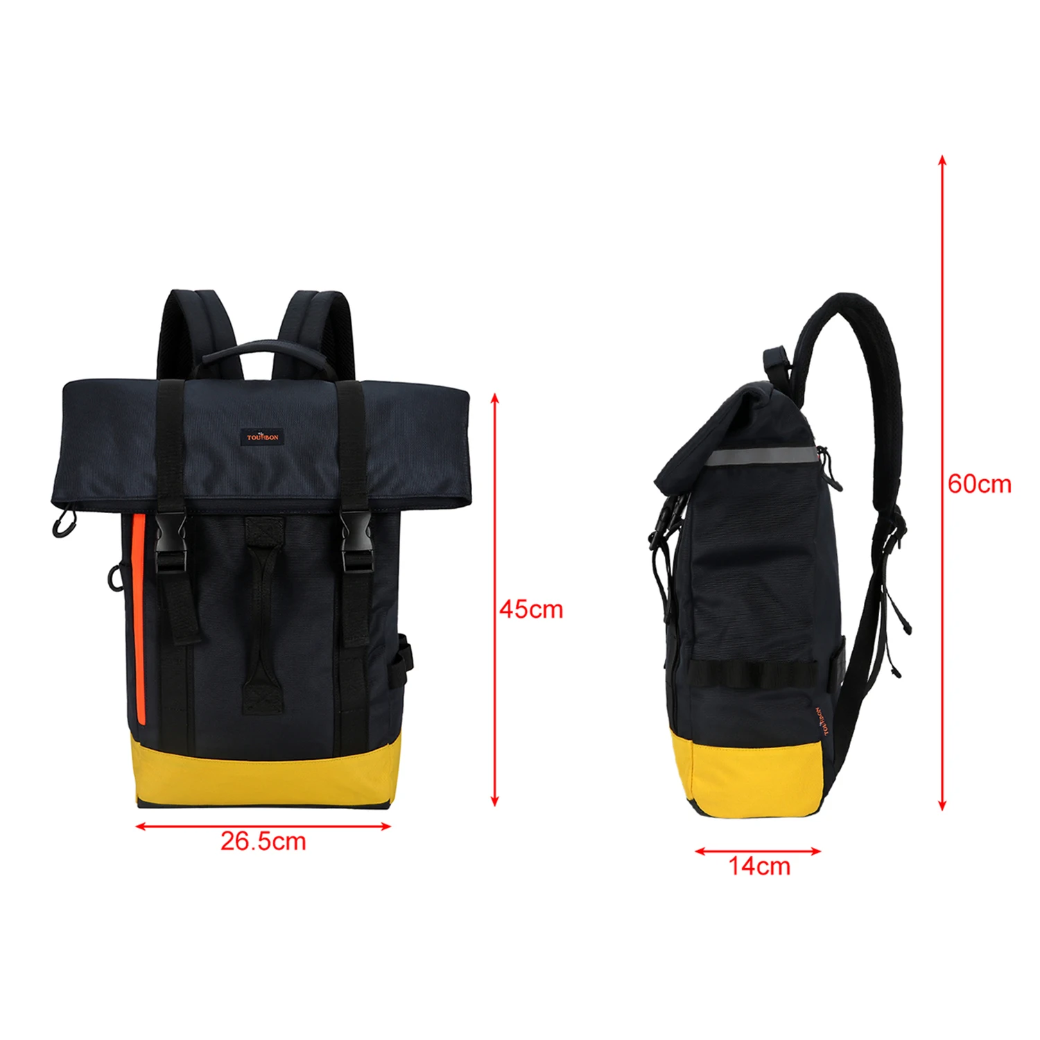 Tourbon-Bolso de hombro de nailon para bicicleta, bolsa Retro enrollable con Clip, para compras, escuela, ciudad - imagen 4