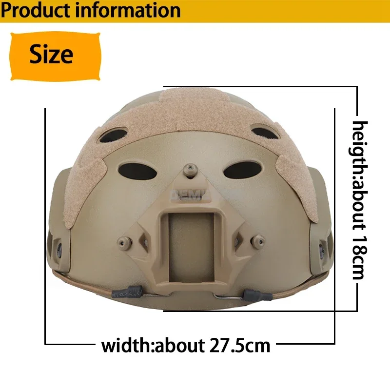 Casco táctico rápido tipo PJ, Protector de cabeza ligero para deportes al aire libre, Paintball CS War Game - imagen 4