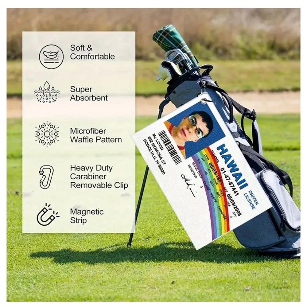 Toalla de Golf con Clip extraíble, bolsas de Golf, divertida toalla Premium de microfibra, suave y cómoda, accesorios deportivos para golfistas, 1 ud. - imagen 2