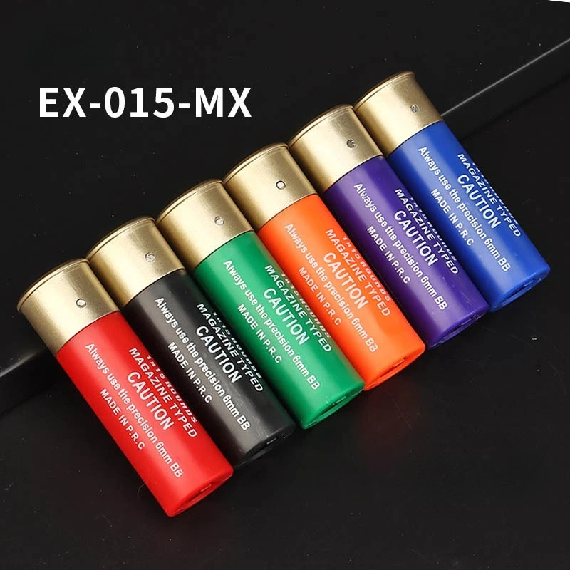 Paquete de 6 conchas para escopeta Airsoft, 15 carritores Airsoft estándar BBs redondos de 6mm para accesorios para escopetas Airsoft de tiro múltiple y de un solo disparo