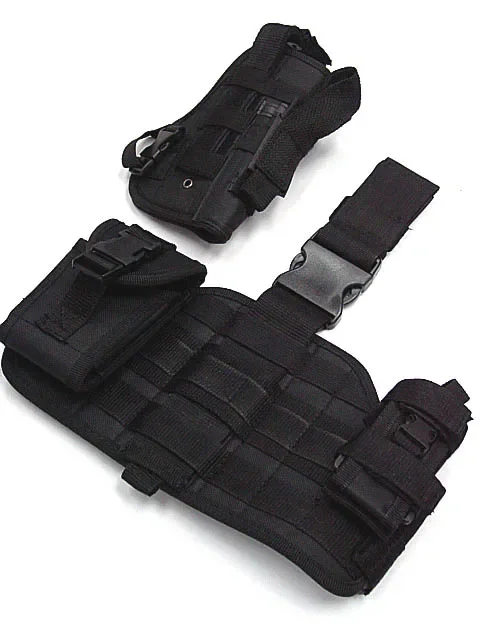 Pegatinas tácticas universales ajustables para caza, Molle, diseño de pierna caída, Panel de plataforma de nailon con funda para pistola, bolsa - imagen 3