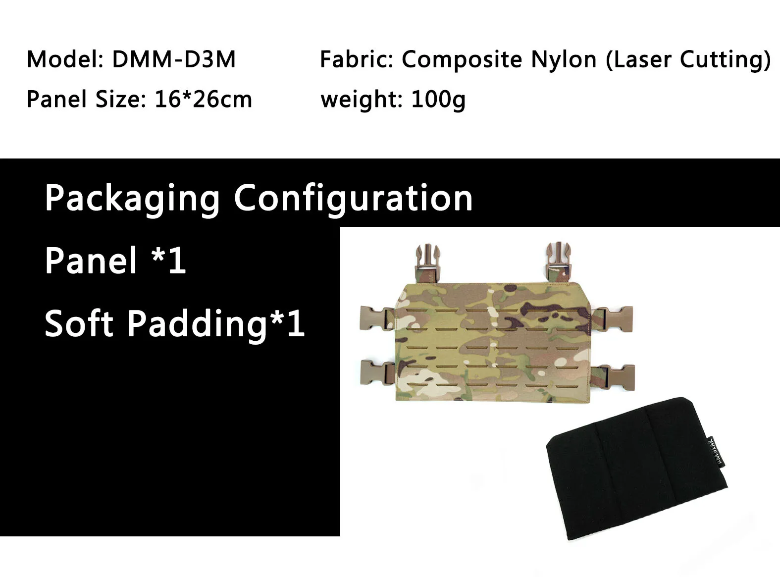 DMGear-Placa de repuesto para colgar en el pecho, accesorio para colgar en el pecho, Airsoft Molle, portador de placa táctica - imagen 3