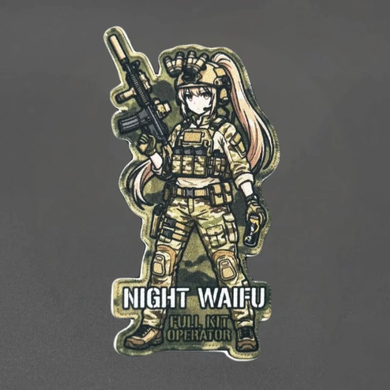 Parche táctico operadora anime con velcro para mochila y brazo - imagen 4