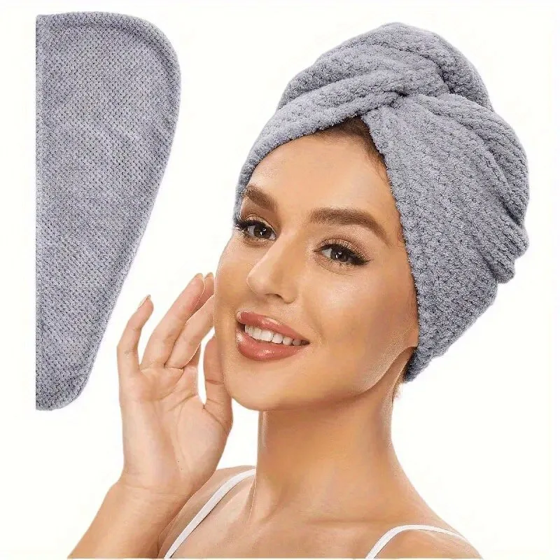 Toalla de microfibra para el cabello: de secado rápido, ultraabsorbente, se importa suavemente el cabello rizado o dañado, gorro secador de pelo para mujeres - imagen 4