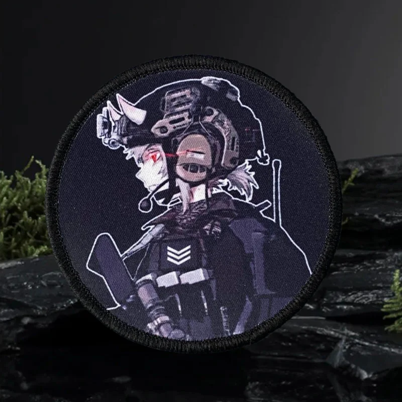 Parche táctico de Anime para chica, insignia de moral militar con estampado de gancho y bucle, mochila, ropa, accesorios decorativos, pegatina, brazalete