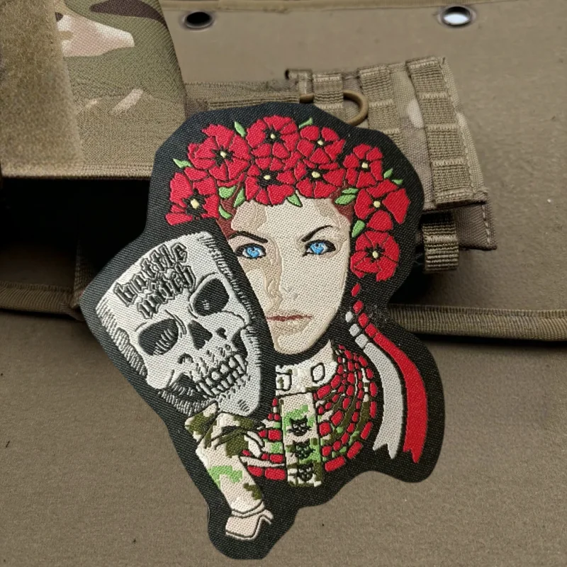 Parche con estampado de bruja de batalla para niña, chaleco táctico con gancho y bucle, insignia de moral, mochila, pegatinas decorativas, parches para brazalete para ropa - imagen 5