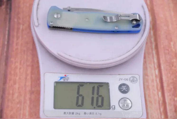 LEi 535 cuchillo plegable EDC – Mango jade G10 y arandela cobre - imagen 5