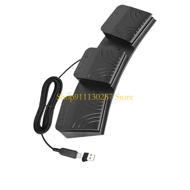 J1HC Triple Triple USB Foot Controlador personalizable Cadena teclado Multimedia Control para PC - imagen 4