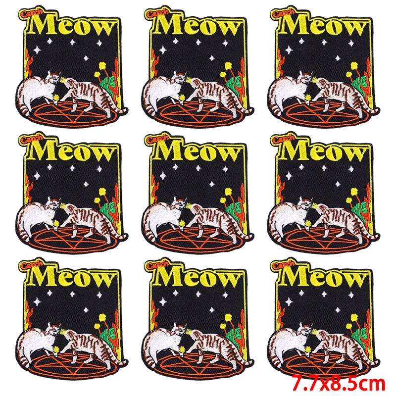 10 unids/lote parche bordado de tigre León parches para planchar para ropa Hip Hop Animal Punk costura parche Fusible para pegatinas de ropa - imagen 4